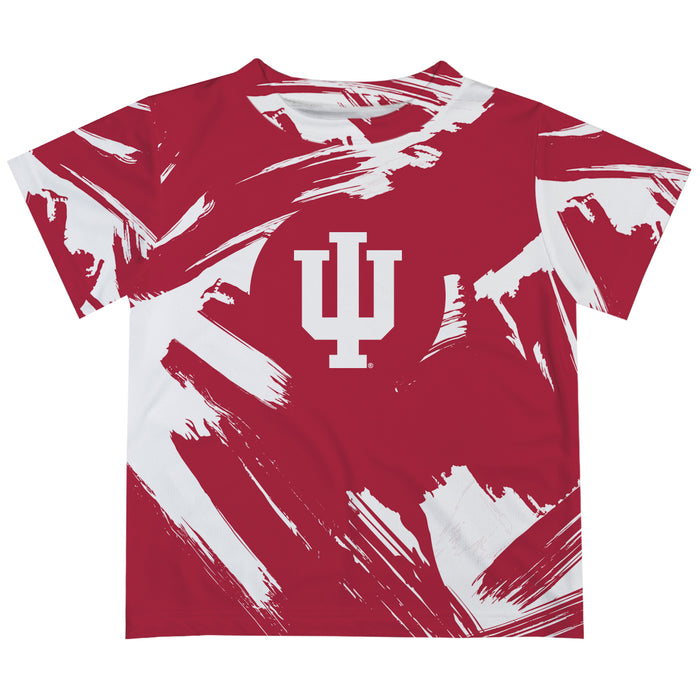 Indiana Hoosiers Vive La Fete Boys Game Day Red Short Sleeve Tee Paint Brush