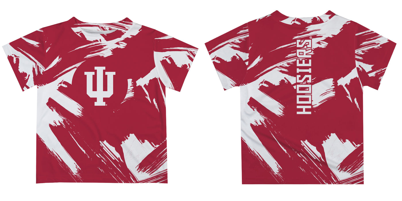 Indiana Hoosiers Vive La Fete Boys Game Day Red Short Sleeve Tee Paint Brush