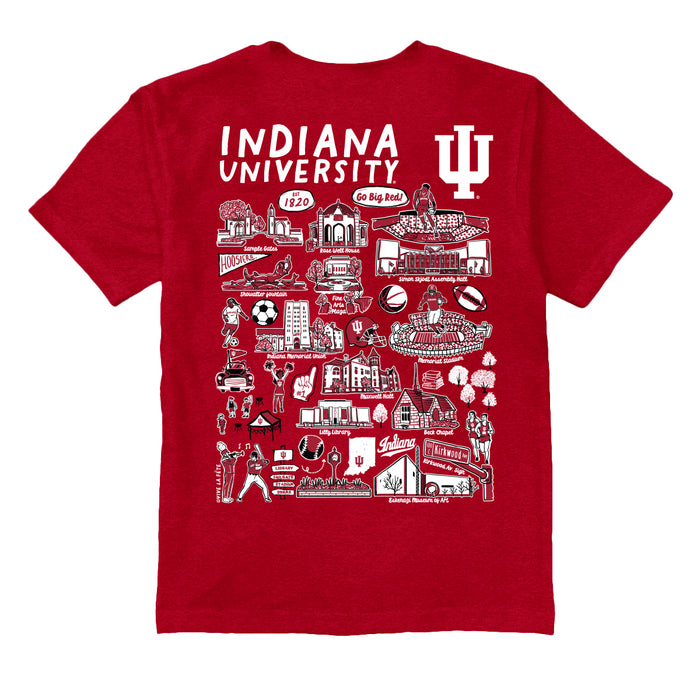 Indiana Hoosiers Vive La Fete Impressions Artwork Red T-shirt Cotton Blends
