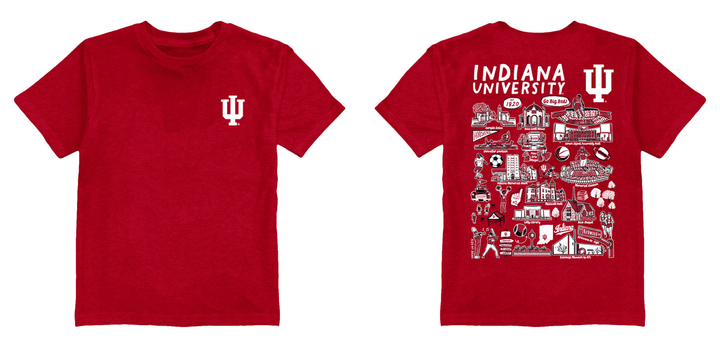 Indiana Hoosiers Vive La Fete Impressions Artwork Red T-shirt Cotton Blends