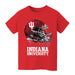 Indiana Hoosiers Original Dripping Football Helmet Red T-Shirt Cotton by Vive La Fete