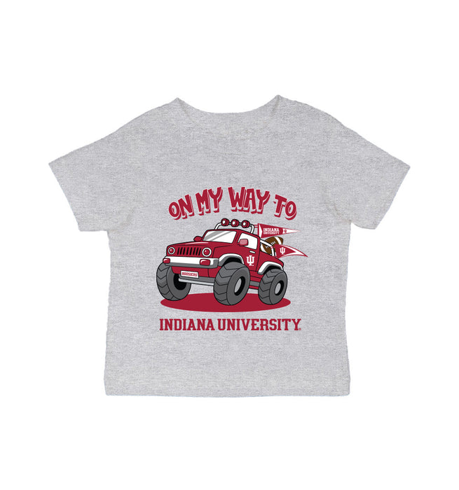 Indiana Hoosiers Vive La Fete On My Way Monster Truck Heather Grey Cotton Short Sleeve Tee