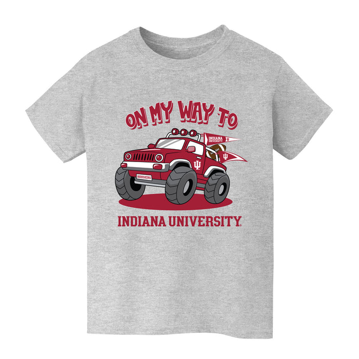 Indiana Hoosiers Vive La Fete On My Way Monster Truck Heather Grey Cotton Short Sleeve Tee