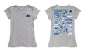 Indiana State Sycamores Hand Sketched Vive La Fete Impressions Artwork Grey Girls Cotton Short Sleeve Tee - Vive La Fête - Online Apparel Store