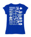 Indiana State Sycamores Hand Sketched Vive La Fete Impressions Artwork Blue Girls Cotton Short Sleeve Tee - Vive La Fête - Online Apparel Store