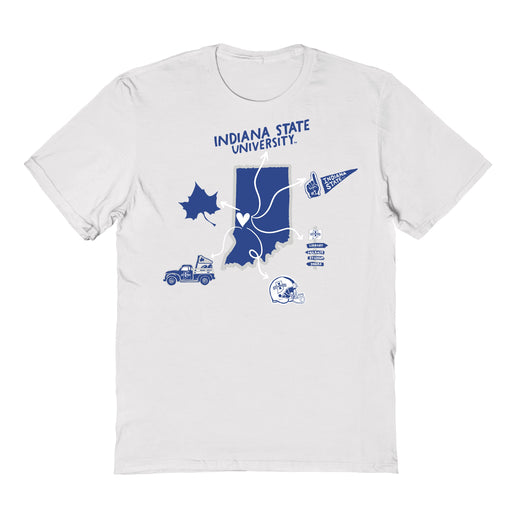 Indiana State Sycamores Hand Sketched Vive La Fete Impressions Icones Kids White T-shirt