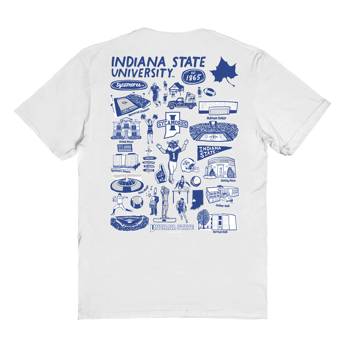 Indiana State Sycamores Vive La Fete Impressions Artwork Womens Cotton Tshirt - Vive La Fête - Online Apparel Store