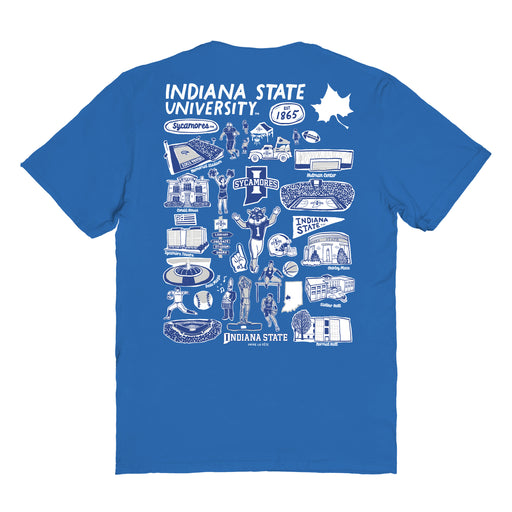 Indiana State Sycamores Vive La Fete Impressions Artwork Womens Cotton Tshirt - Vive La Fête - Online Apparel Store