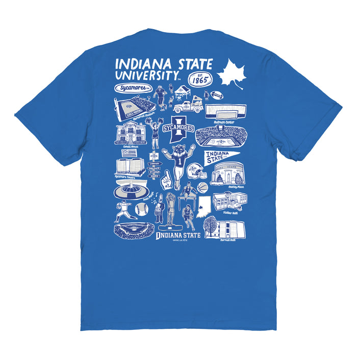 Indiana State Sycamores Vive La Fete Impressions Artwork Womens Cotton Tshirt - Vive La Fête - Online Apparel Store