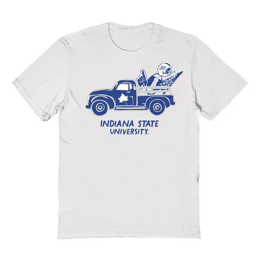 Indiana State Sycamores Hand Sketched Vive La Fete Impressions Truck White T-shirt for Women