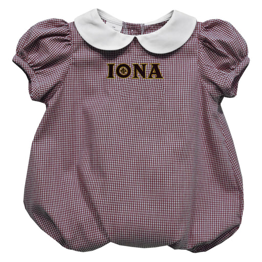 Iona College Gaels Embroidered Maroon Girls Baby Bubble Short Sleeve