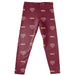 Iona College Gaels Vive La Fete Girls Game Day All Over Two Logos Elastic Waist Classic Play Maroon Leggings Tights