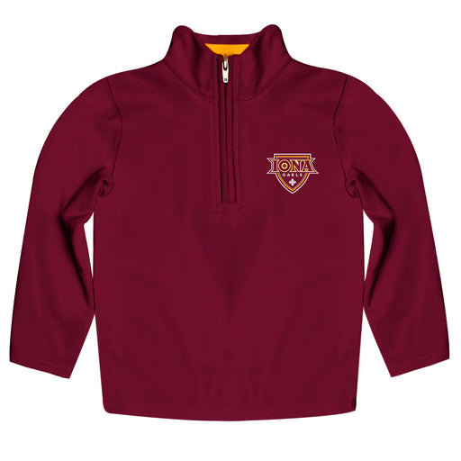 Iona College Gaels Vive La Fete Game Day Solid Maroon Quarter Zip Pullover Sleeves