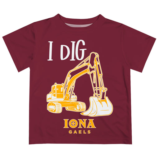 Iona College Gaels Vive La Fete Excavator Boys Game Day Maroon Short Sleeve Tee