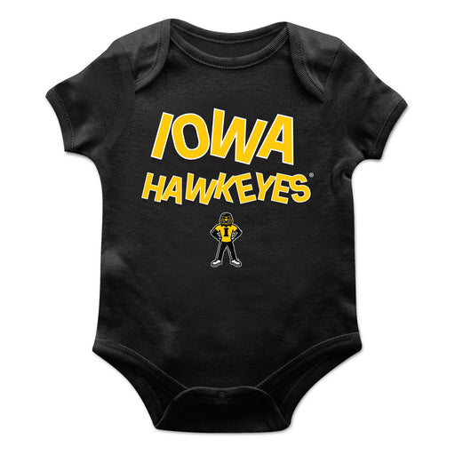 Iowa Hawkeyes Vive La Fete Infant Game Day Black Short Sleeve Bodysuit