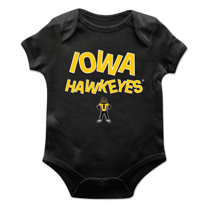 Iowa Hawkeyes Vive La Fete Infant Game Day Black Short Sleeve Bodysuit