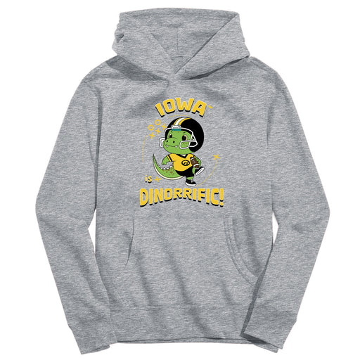 Iowa Hawkeyes Dinorrific Heather Grey Cotton Youth Hoodie