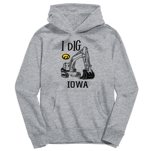 Iowa Hawkeyes Excavator Heather Grey Cotton Youth Hoodie