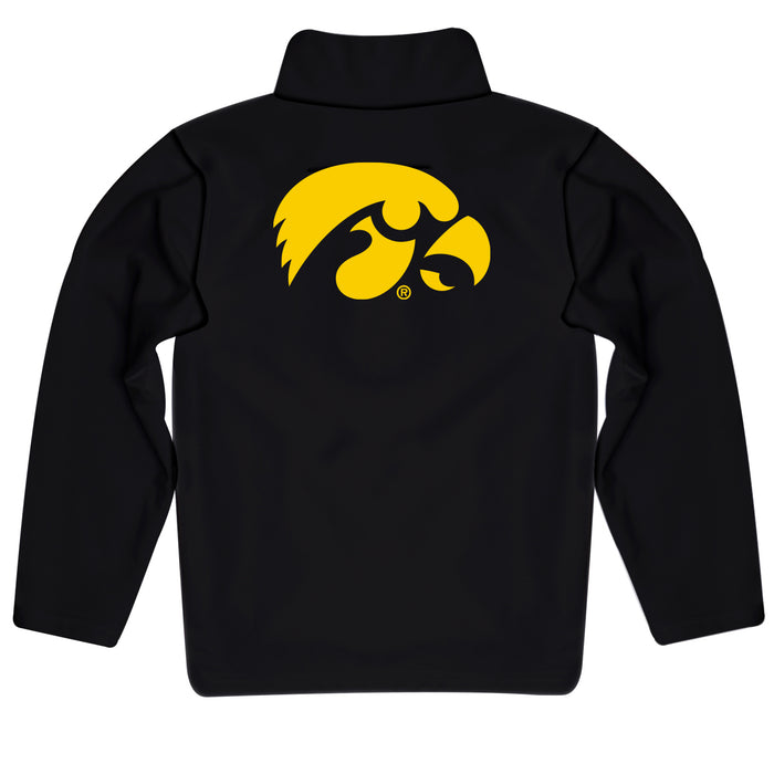 Iowa Hawkeyes Vive La Fete Game Day Solid Black Quarter Zip Pullover Sleeves - Vive La Fête - Online Apparel Store