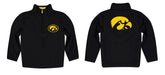 Iowa Hawkeyes Vive La Fete Game Day Solid Black Quarter Zip Pullover Sleeves - Vive La Fête - Online Apparel Store