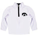 Iowa Hawkeyes Hand Sketched Vive La Fete Impressions Artwork  White Quarter Zip Pullover V1