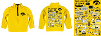 Iowa Hawkeyes Hand Sketched Vive La Fete Impressions Artwork Gold Boys Quarter Zip Pullover V1 - Vive La Fête - Online Apparel Store