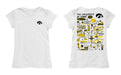 Iowa Hawkeyes Hand Sketched Vive La Fete Impressions Artwork White Girls Cotton Short Sleeve Tee - Vive La Fête - Online Apparel Store