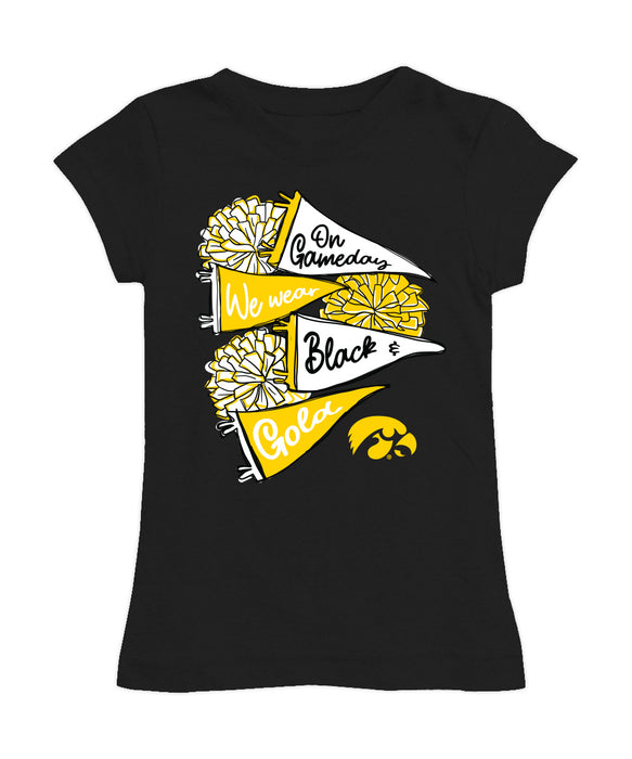 Iowa Hawkeyes Girl´s Fitted Cotton T-shirt Black