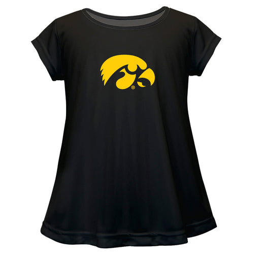 Iowa Hawkeyes Short Sleeve Youth Cotton Top Black