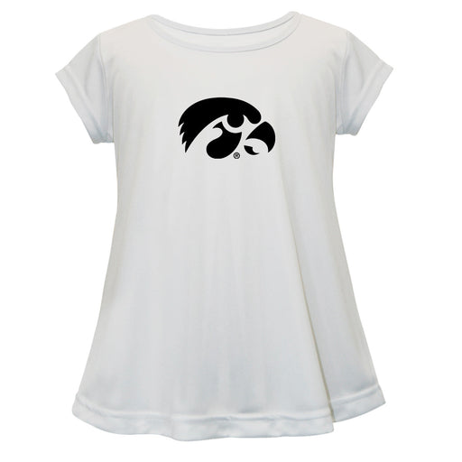 Iowa Hawkeyes Short Sleeve Youth Cotton Top White