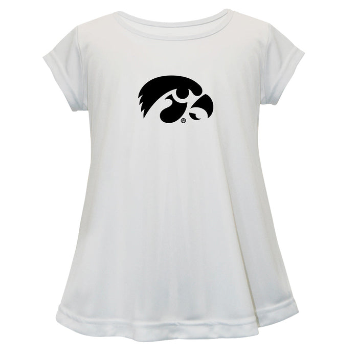Iowa Hawkeyes Short Sleeve Youth Cotton Top White