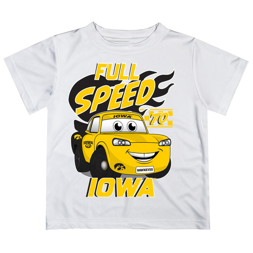 Iowa Hawkeyes Vive La Fete Toy Racing Car Boys Game Day White Short Sleeve Tee