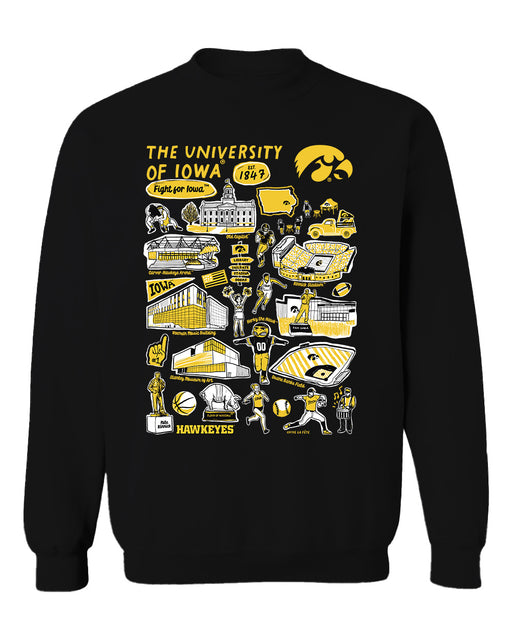 Iowa Hawkeyes Vive La Fete Impressions Black Cotton Crewneck Sweatshirt for Women