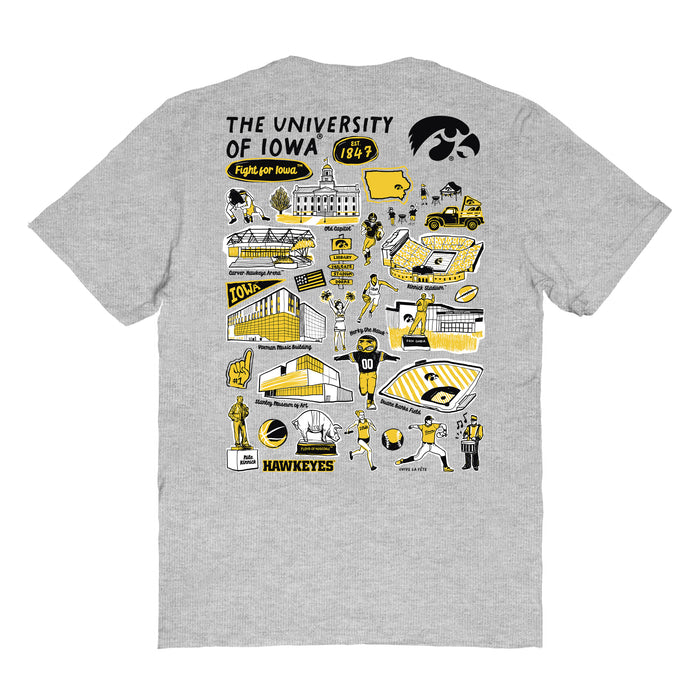 Iowa Hawkeyes Vive La Fete Impressions Artwork Womens Cotton Tshirt - Vive La Fête - Online Apparel Store