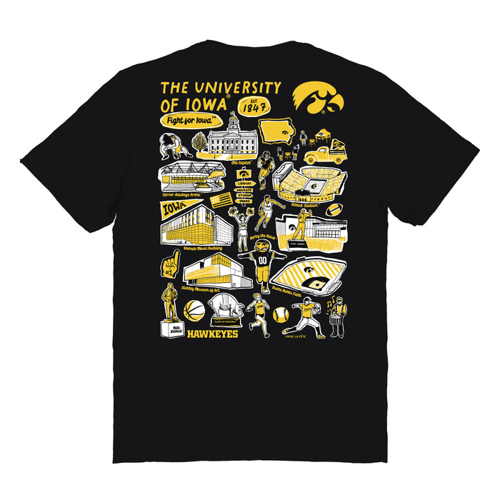 Iowa Hawkeyes Vive La Fete Impressions Artwork Womens Cotton Tshirt - Vive La Fête - Online Apparel Store