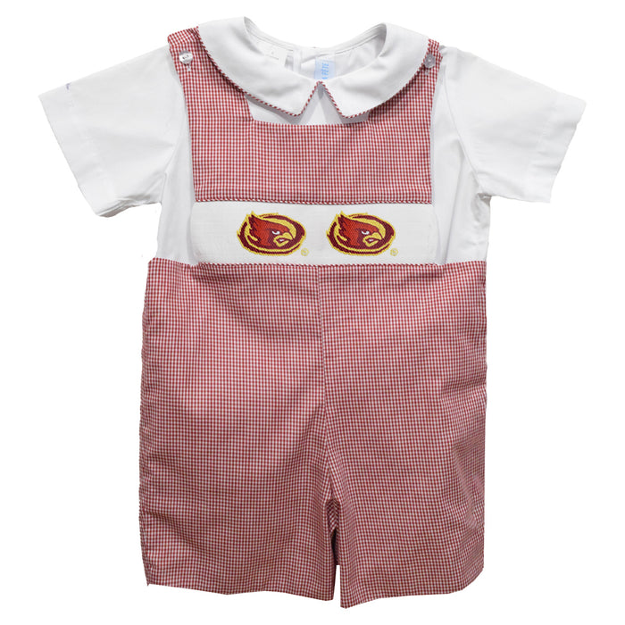 Texas State University Bobcats Smocked Red Gingham Jon Jon And Short Sleeve White Shirt - Vive La Fête - Online Apparel Store