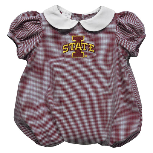 Iowa State Cyclones ISU Embroidered Maroon Girls Baby Bubble Short Sleeve