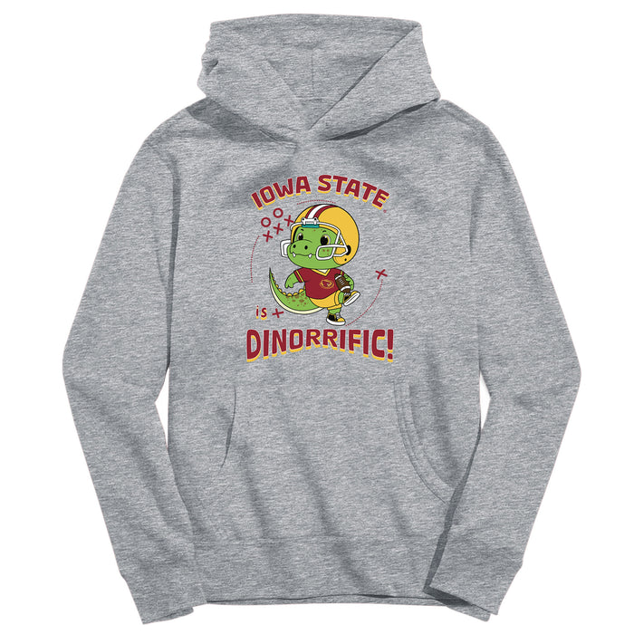 Iowa State Cyclones ISU Dinorrific Heather Grey Cotton Youth Hoodie