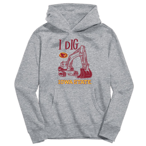Iowa State Cyclones ISU Excavator Heather Grey Cotton Youth Hoodie