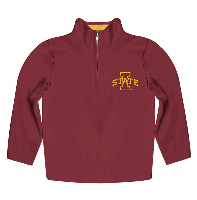 Iowa State Cyclones ISU Vive La Fete Game Day Solid Red Quarter Zip Pullover Sleeves