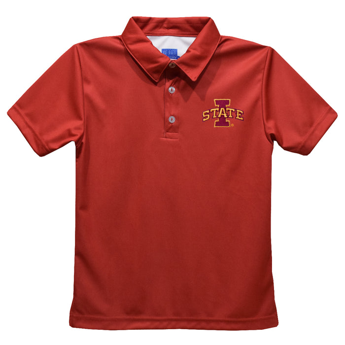 Iowa State Cyclones ISU Embroidered Red Short Sleeve Polo Box Shirt