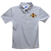 Iowa State Cyclones ISU Embroidered Embroidered Gray Stripes Short Sleeve Polo Box Shirt
