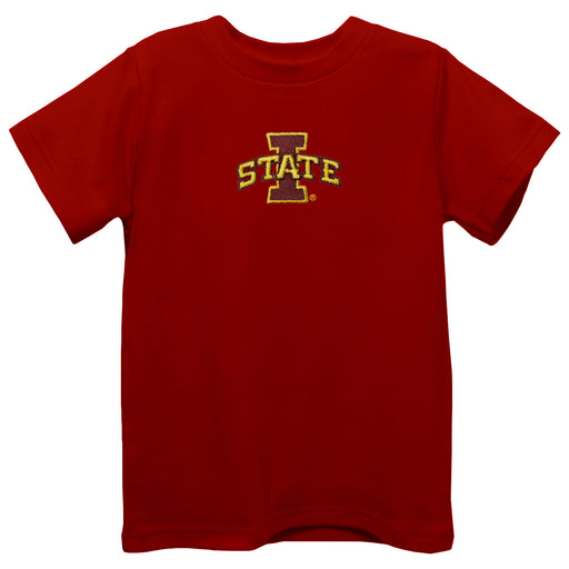 Iowa State Cyclones ISU Embroidered Red knit Short Sleeve Boys Tee Shirt