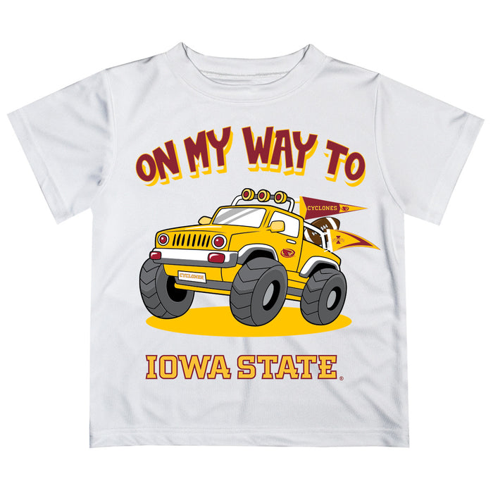 iowa monsters Iowa State Cyclones ISU Monster Truck Boys Game Day White Short Sleeve Tee XS - High Quality Apparels