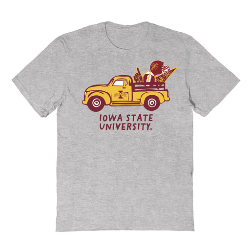 Iowa State Cyclones ISU Hand Sketched Vive La Fete Impressions Truck Kids Grey Cotton T-shirt