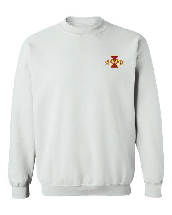 Iowa State Cyclones ISU Hand Sketched Vive La Fete Impressions Artwork White Crew Neck Sweatshirt for Women