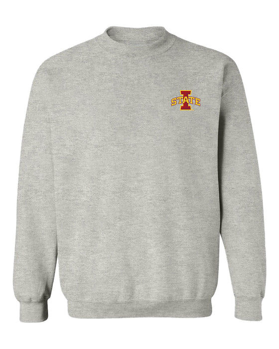 Iowa State Cyclones ISU Hand Sketched Vive La Fete Impressions Artwork Gray Crew Neck Sweatshirt for Women