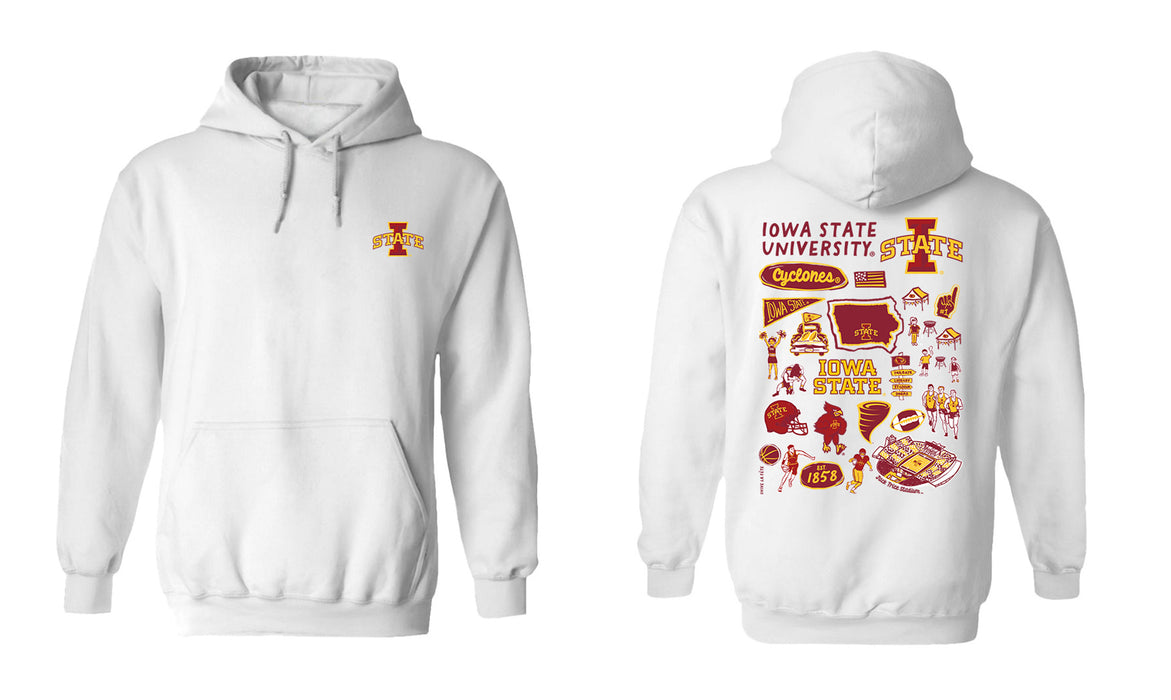 Iowa State Cyclones ISU Hand Sketched Vive La Fete Impressions Artwork Red Cotton Fleece Long Sleeve Hoodie - Vive La Fête - Online Apparel Store
