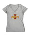 Iowa State Cyclones Women's V-neck Fitted Cotton T-Shirt Grey