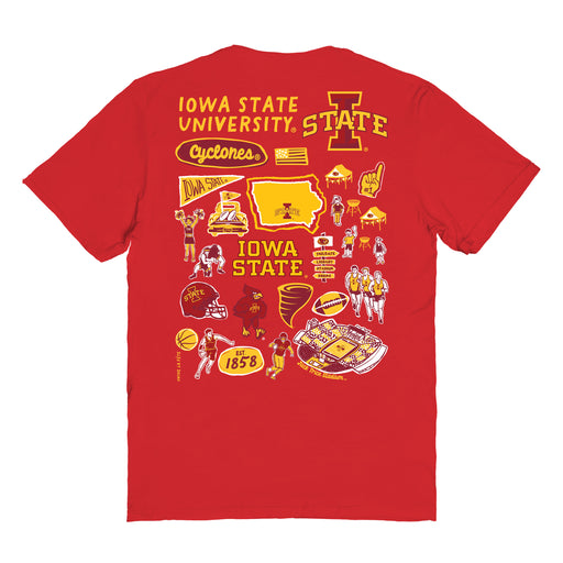 Iowa State Cyclones ISU Vive La Fete Impressions Artwork Red Womens Cotton Tshirt - Vive La Fête - Online Apparel Store